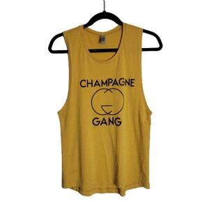 Muscle Tank Top 'Champagne Gang' Mustard Yellow Next Level Medium